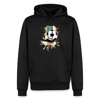 Soccer Soccer Player Splash of Color - Men’s Premium Organic Hoodie - black - Front - Nico (187cm)