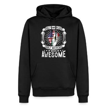 Mexiko USA Flagge - Halb Amerikanerin, Halb Mexikanerin - Männer Premium Bio Hoodie - Schwarz - Vorne - Nico (187cm)