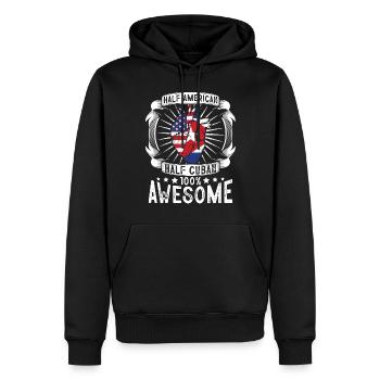 Kuba USA Flagge - halb Amerikaner, halb Kubaner - Männer Premium Bio Hoodie - Schwarz - Vorne - Nico (187cm)