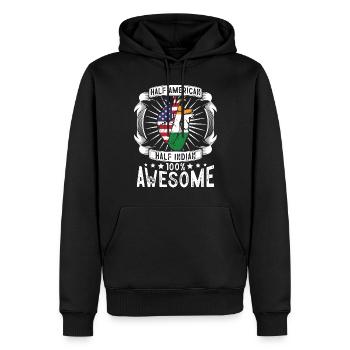 Indien USA Flagge - Halb Amerikaner, Halb Indianer - Männer Premium Bio Hoodie - Schwarz - Vorne - Nico (187cm)