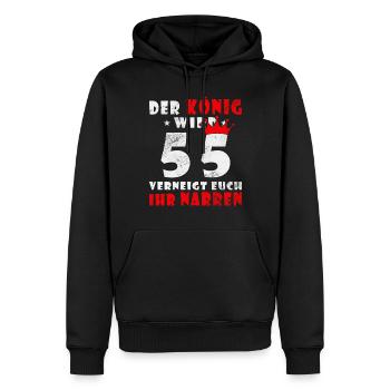 55. Geburtstag 55 Jähriger 55 Jahre - Männer Premium Bio Hoodie - Schwarz - Vorne - Nico (187cm)