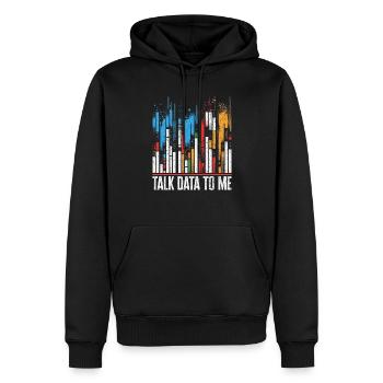 Talk Data To Me - Lustiges Datenanalysten Geschenk - Männer Premium Bio Hoodie - Schwarz - Vorne - Nico (187cm)