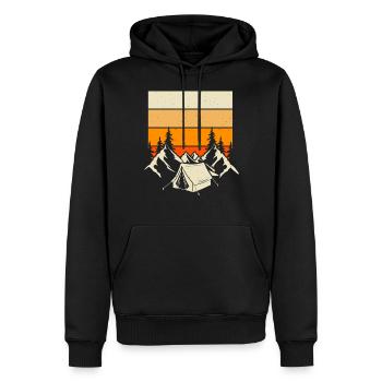 Tentes de camping - Sweat à capuche Premium bio Homme - noir - Devant - Nico (187cm)