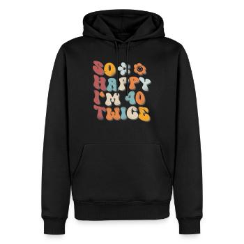 80. Geburtstag Lustiger Spruch - Männer Premium Bio Hoodie - Schwarz - Vorne - Nico (187cm)