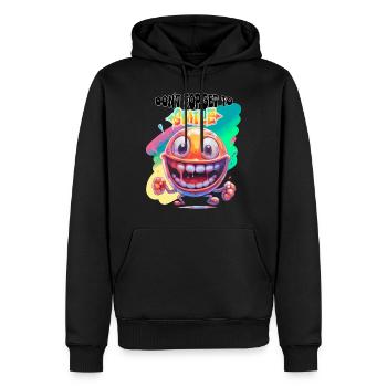 Dont Forget to Smile. Freude, Glück, Positivität, - Männer Premium Bio Hoodie - Schwarz - Vorne - Nico (187cm)