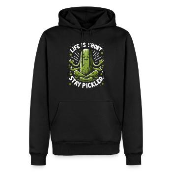 Pickle Lover Funny Pickle Dill Pickle Pickled - Men’s Premium Organic Hoodie - black - Front - Nico (187cm)