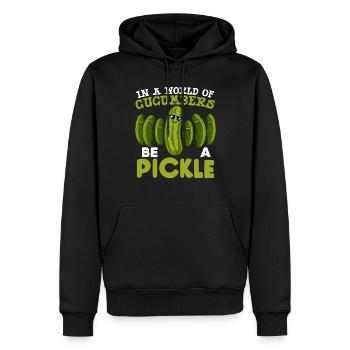 Pickle Lover Funny Pickle Dill Pickle Pickled - Men’s Premium Organic Hoodie - black - Front - Nico (187cm)