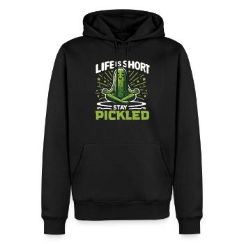 Pickle Lover Funny Pickle Dill Pickle Pickled - Men’s Premium Organic Hoodie - black - Front - Nico (187cm)