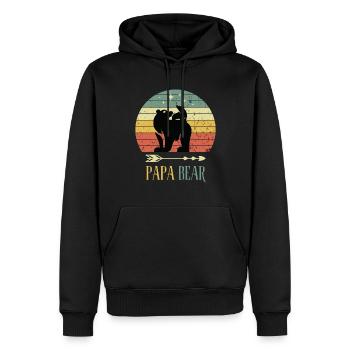 Papa Papa Ours Fête des Pères Ours Retro Kid Offspring - Sweat à capuche Premium bio Homme - noir - Devant - Nico (187cm)