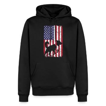 Deutsch Kurzhaar Hund mit USA Flagge - Männer Premium Bio Hoodie - Schwarz - Vorne - Nico (187cm)