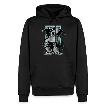 5e anniversaire Football - Sweat à capuche Premium bio Homme - noir - Devant - Nico (187cm)