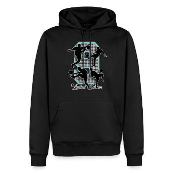 9th Birthday Football - Men’s Premium Organic Hoodie - black - Front - Nico (187cm)