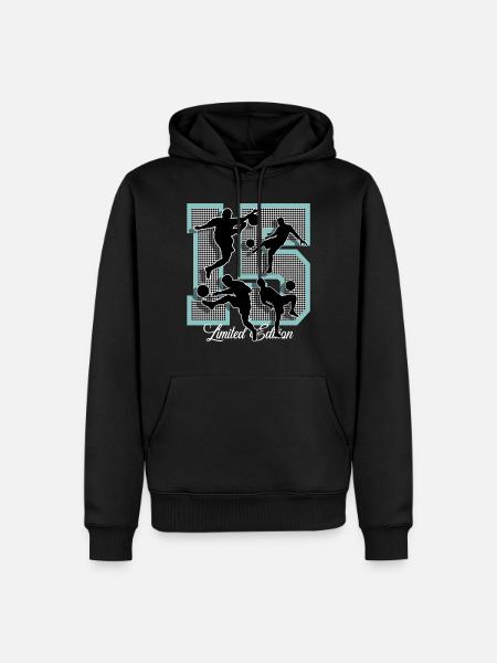 15th Birthday Football - Men’s Premium Organic Hoodie - black