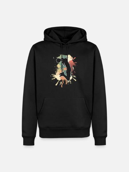 basketball women's basketball player basketball - Men’s Premium Organic Hoodie - black