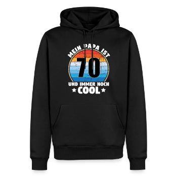 My Dad Is 70 And Still Cool 1954 - Men’s Premium Organic Hoodie - black - Front - Nico (187cm)