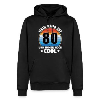 My Daddy Is 80 And Still Cool 1944 - Men’s Premium Organic Hoodie - black - Front - Nico (187cm)
