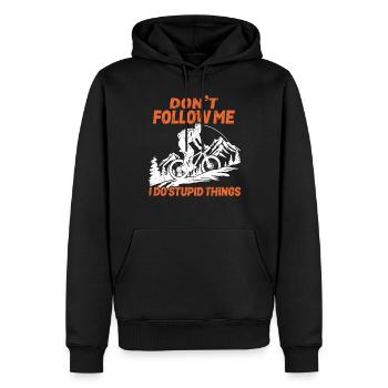 Mountainbike-Enthusiasten Neuheit Bekleidung - Männer Premium Bio Hoodie - Schwarz - Vorne - Nico (187cm)
