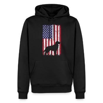 Chien Golden Retriever avec drapeau des États-Unis - Sweat à capuche Premium bio Homme - noir - Devant - Nico (187cm)