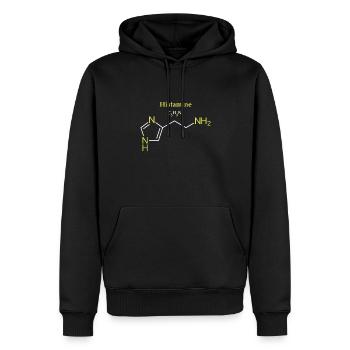 Histamine Molécule - Sweat à capuche Premium bio Homme - noir - Devant - Nico (187cm)