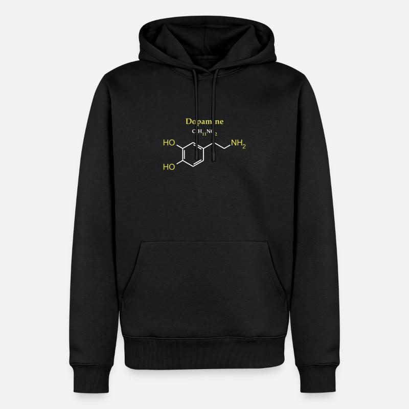 Dopamin-Molekül - Männer Premium Bio Hoodie - Schwarz