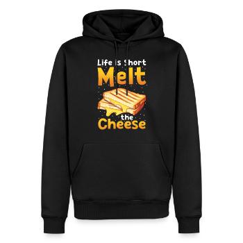 Sandwich, Fromage, Grilled Cheese, Pain - Sweat à capuche Premium bio Homme - noir - Devant - Nico (187cm)