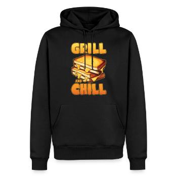 Sandwich, Fromage, Grilled Cheese, Pain - Sweat à capuche Premium bio Homme - noir - Devant - Nico (187cm)