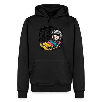 Luge Neige Luge Sport d’hiver Winter Outdood - Sweat à capuche Premium bio Homme - noir - Devant - Nico (187cm)