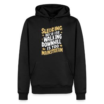 Sledding Snow Sled Winter Sport Winter Outdood - Männer Premium Bio Hoodie - Schwarz - Vorne - Nico (187cm)