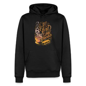 Luge Neige Luge Sport d’hiver Winter Outdood - Sweat à capuche Premium bio Homme - noir - Devant - Nico (187cm)