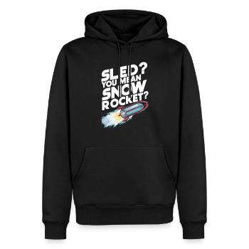 Luge Neige Luge Sport d’hiver Winter Outdood - Sweat à capuche Premium bio Homme - noir - Devant - Nico (187cm)
