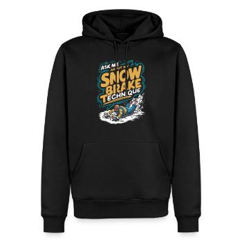 Luge Neige Luge Sport d’hiver Winter Outdood - Sweat à capuche Premium bio Homme - noir - Devant - Nico (187cm)