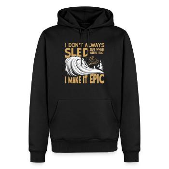Sledding Snow Sled Winter Sport Winter Outdood - Männer Premium Bio Hoodie - Schwarz - Vorne - Nico (187cm)