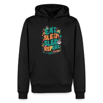 Luge Neige Luge Sport d’hiver Winter Outdood - Sweat à capuche Premium bio Homme - noir - Devant - Nico (187cm)