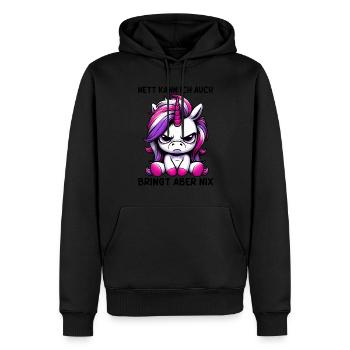 Sympa je peux aussi apporter mais rien n’apporte - Sweat à capuche Premium bio Homme - noir - Devant - Nico (187cm)