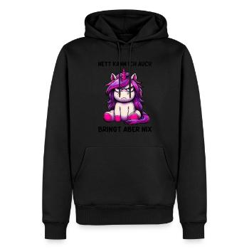 Sympa je peux aussi apporter mais rien n’apporte - Sweat à capuche Premium bio Homme - noir - Devant - Nico (187cm)