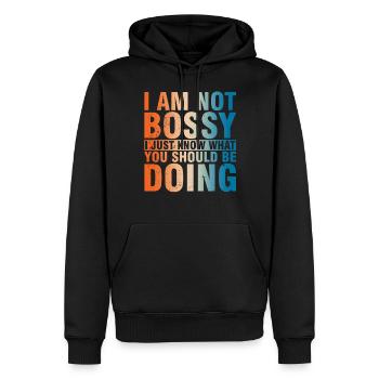 Ich Bin Nicht Dominant Ich Weiß Nur - Männer Premium Bio Hoodie - Schwarz - Vorne - Nico (187cm)