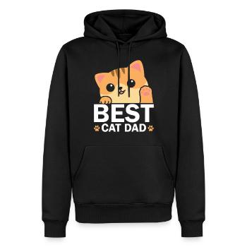 Best Cat Dad Cute Kitten Lover Paw Vatertag - Männer Premium Bio Hoodie - Schwarz - Vorne - Nico (187cm)