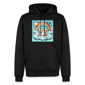 Sonnenaufgang Regenbogen Fantasie Paradies Sonne - Männer Premium Bio Hoodie - Schwarz - Vorne - Nico (187cm)