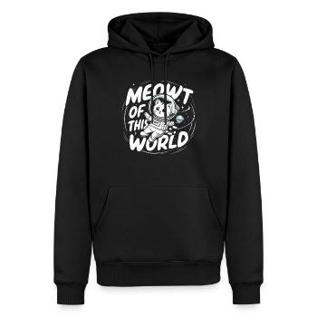 Katze Astronaut Astronomie Äußeres Sonnensystem - Männer Premium Bio Hoodie - Schwarz - Vorne - Nico (187cm)