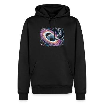 Katze Astronaut Astronomie Äußeres Sonnensystem - Männer Premium Bio Hoodie - Schwarz - Vorne - Nico (187cm)