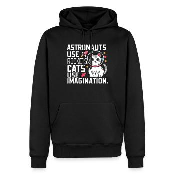 Katze Astronaut Astronomie Äußeres Sonnensystem - Männer Premium Bio Hoodie - Schwarz - Vorne - Nico (187cm)