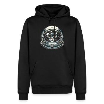 Katze Astronaut Astronomie Äußeres Sonnensystem - Männer Premium Bio Hoodie - Schwarz - Vorne - Nico (187cm)