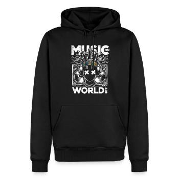 Music On World Off - Für Party & Musikliebhaber - Männer Premium Bio Hoodie - Schwarz - Vorne - Nico (187cm)
