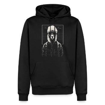 Alpaga Animal dessin Lama graphique - Sweat à capuche Premium bio Homme - noir - Devant - Nico (187cm)