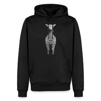 Alpaka Mandala Tier Kunst Grafik Llama - Männer Premium Bio Hoodie - Schwarz - Vorne - Nico (187cm)