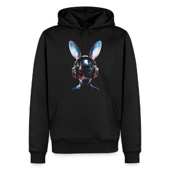 Anime Casque Art Graphiques Humain Lapin - Sweat à capuche Premium bio Homme - noir - Devant - Nico (187cm)