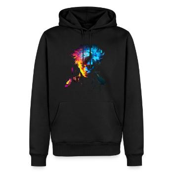 Anime Fantasy Kunst Männer Buntes Motiv Anime - Männer Premium Bio Hoodie - Schwarz - Vorne - Nico (187cm)