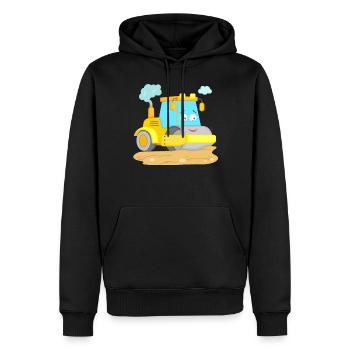 Rouleau compresseur Rouleau de chantier - Sweat à capuche Premium bio Homme - noir - Devant - Nico (187cm)