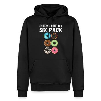 Donut Six Pack Lecker Bäcker Backen Sport Lustig - Männer Premium Bio Hoodie - Schwarz - Vorne - Nico (187cm)