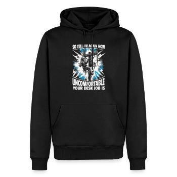 Electrician on the mast - your way to becoming an electricity professional! - Men’s Premium Organic Hoodie - black - Front - Nico (187cm)